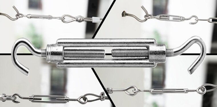 m6 x 100 mm spanschroef Haak-haak verzinkt&nbsp;- draadspanner - schroefspanner - spanwartel - windverbandspanner - schroefwa