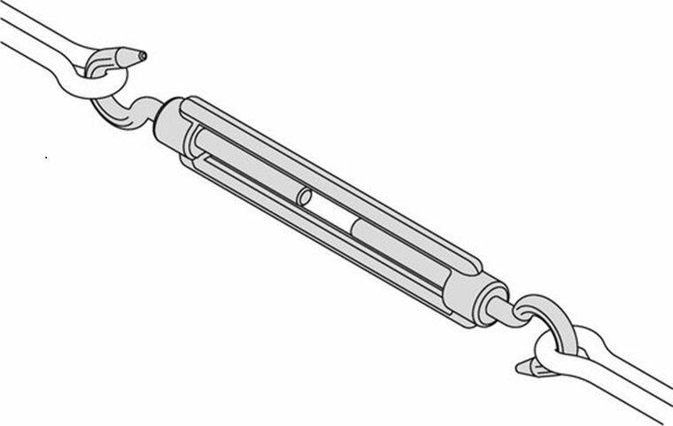 &nbsp;m5&nbsp;x 70&nbsp;mm spanschroef Haak-haak verzinkt - draadspanner - schroefspanner - spanwartel - windverbandspann