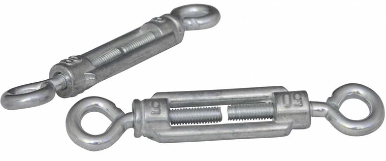 m8 x 110 draadspanner oog - oog verzinkt gebogen oog - spanner - spanschroef &nbsp;- windverbandspanner - constructiespanner