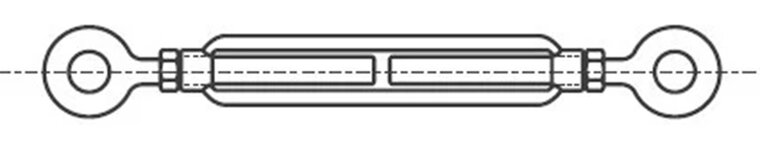 m8 x 110 draadspanner oog - oog verzinkt gebogen oog - spanner - spanschroef &nbsp;- windverbandspanner - constructiespanner
