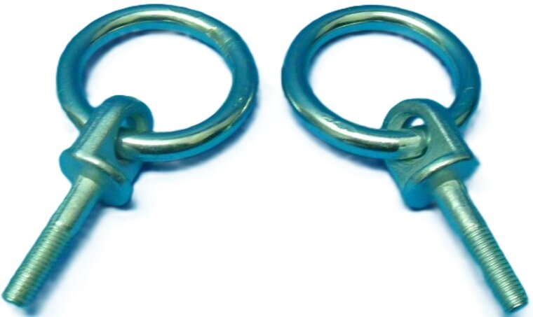 M10 x 35mm ring met bout - bindoog - cantonal ring - vastzetring - aanlijnring - paardentrailerring