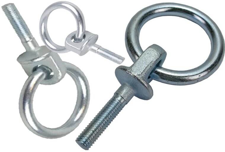 M10 x 35mm ring met bout - bindoog - cantonal ring - vastzetring - aanlijnring - paardentrailerring