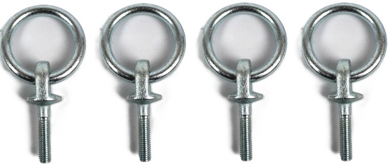 M10 x 35mm ring met bout - bindoog - cantonal ring - vastzetring - aanlijnring - paardentrailerring