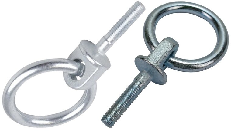 M10 x 35mm ring met bout - bindoog - cantonal ring - vastzetring - aanlijnring - paardentrailerring