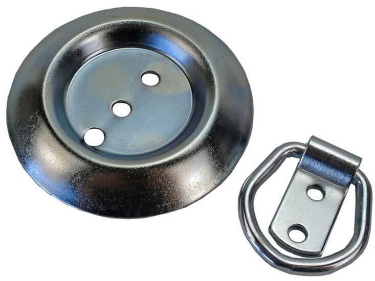 96 mm ronde vloerring met bevestigingsring 34 mm x 48 mm - opbouw vloeranker - vloeroog - bindoog - aanhangeroog- sjoroog