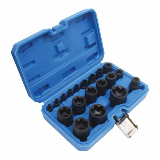 19 delige kracht torxplus doppen set - torx plus dopset - krachtdoppen - slagmoerdoppen - satra