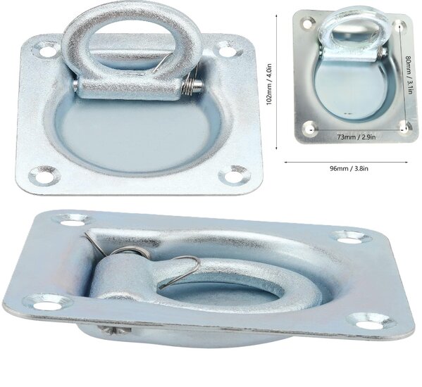 100 x 95 mm verzinkt vloeroog - aanhanger bindoog&nbsp;- sjoroog -&nbsp;bindhaak inbouw - vloeranker -&nbsp;vast zet ring