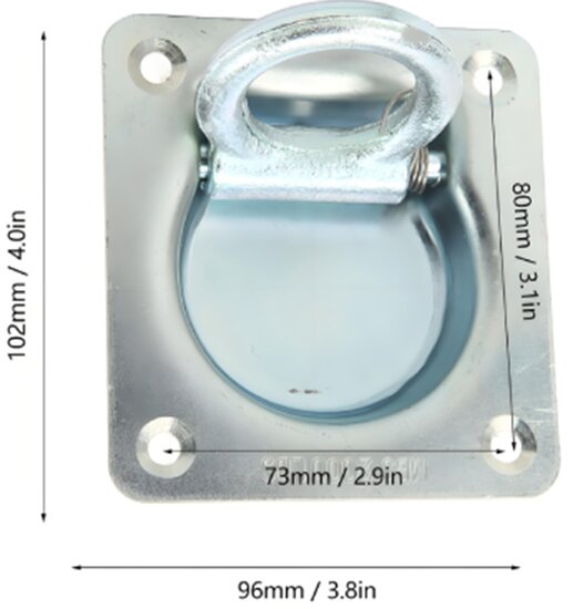 100 x 95 mm verzinkt vloeroog - aanhanger bindoog&nbsp;- sjoroog -&nbsp;bindhaak inbouw - vloeranker -&nbsp;vast zet ring