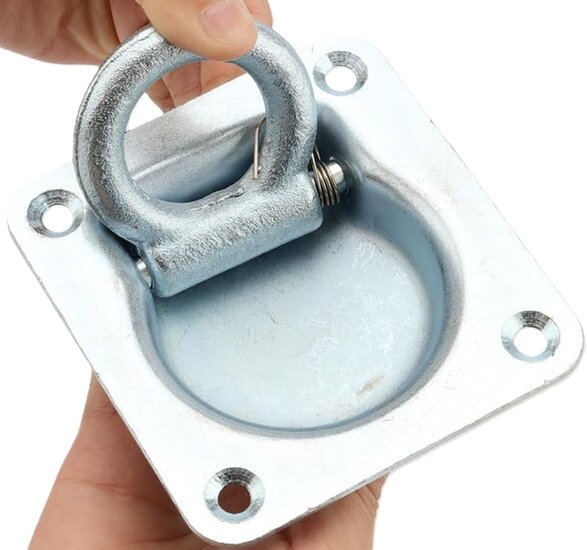 100 x 95 mm verzinkt vloeroog - aanhanger bindoog&nbsp;- sjoroog -&nbsp;bindhaak inbouw - vloeranker -&nbsp;vast zet ring