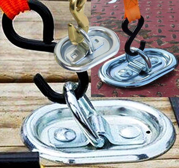 145 x 100 ovale verzinkte vloerring - verzonken sjoroog - vloeroog - bindoog - vloeranker - aanhanger bindring