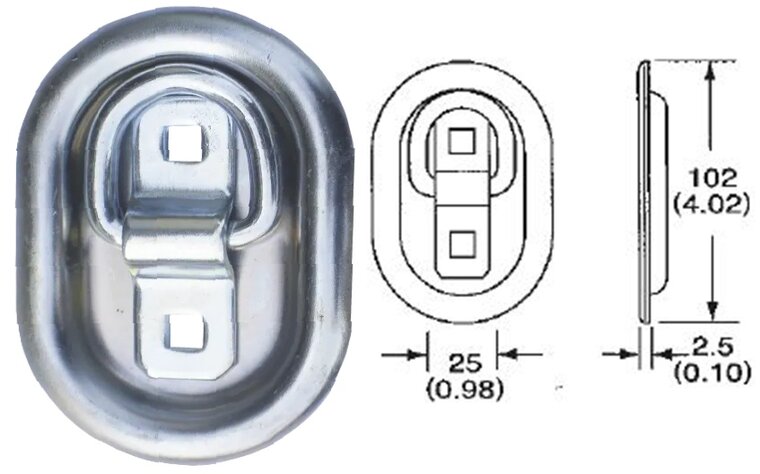 103&nbsp;x 70&nbsp;ovale verzinkte vloerring - 15 mm verzonken sjoroog - vloeroog - bindoog - vloeranker - aanhanger bindri