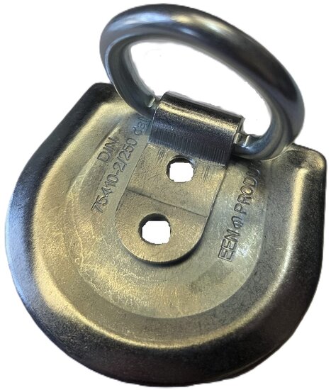 71 x 62 mm halfronde vloeranker - aanhangeroog - sjoroog - bindoog - vastzetoog - aanhanger beugel - vloerring 