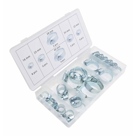 26 delig slangklemmen set - slang klemmen - klemband - buisklem - slangbinder - slangklem - asta
