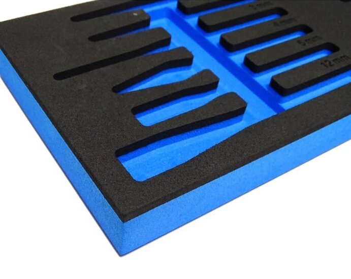 12 delige foam inlay - drijvers en beitels inlegstuk - gereedschapswagen inzetstuk - asta