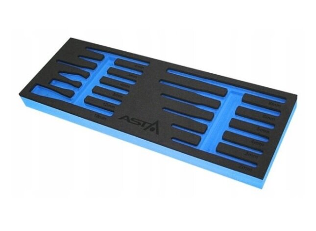 12 delige foam inlay - drijvers en beitels inlegstuk - gereedschapswagen inzetstuk - asta