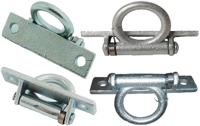 90 x 23 mm verzinkt sjoroog zijwand - vloeranker klapbaar - bindoog - aanhangeroog - sjorring op voetplaat 