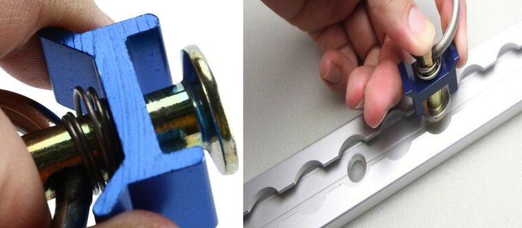 30 mm vliegtuigrail sjoroog - vastzetoog - bindoog - bindrail oog - airline rail anker - bindring&nbsp;