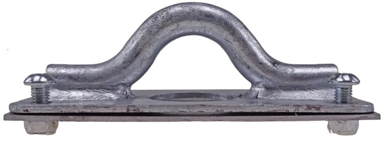 155 x 65 mm en 43 mm hoog wandoog&nbsp;met tegenplaat - wandanker - bindoog &nbsp;- sjoroog - vastzetoog - vloerring voor de aanhanger