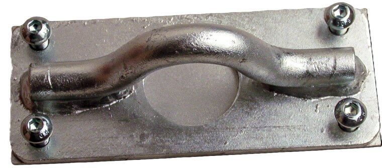 155 x 65 mm en 43 mm hoog wandoog&nbsp;met tegenplaat - wandanker - bindoog &nbsp;- sjoroog - vastzetoog - vloerring voor de aanhanger