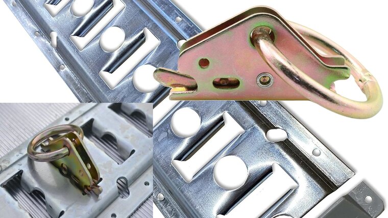 48 mm klikrail&nbsp;spanoog -&nbsp;bindrail ring voor sleufrail&nbsp;- vloerring - wandoog - sjoroog voor rail - sleufgat