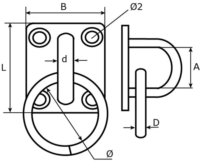 30 x 30 mm rvs aanlegring -&nbsp;vloeroog -&nbsp;&nbsp;bindoog - bevestigingsoog - aanbindring - sjoroog