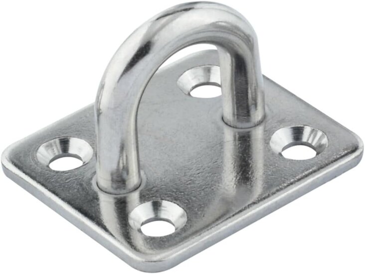 35 x 40 mm 6 mm dik rvs oogplaat - vloeroog -&nbsp;dekoog - montagebeugel - hangoog - bevestigingsbeugel