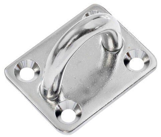 35 x 40 mm 6 mm dik rvs oogplaat - vloeroog -&nbsp;dekoog - montagebeugel - hangoog - bevestigingsbeugel