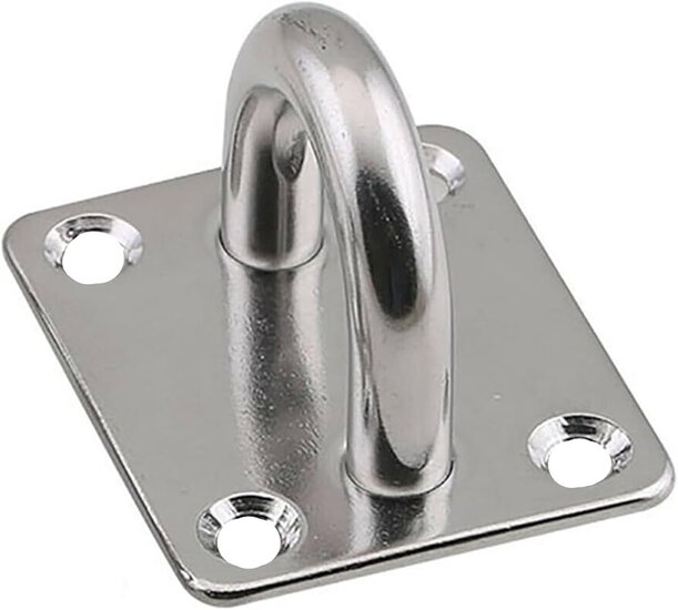 35 x 40 mm 6 mm dik rvs oogplaat - vloeroog -&nbsp;dekoog - montagebeugel - hangoog - bevestigingsbeugel