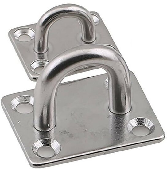 35 x 40 mm 6 mm dik rvs oogplaat - vloeroog -&nbsp;dekoog - montagebeugel - hangoog - bevestigingsbeugel