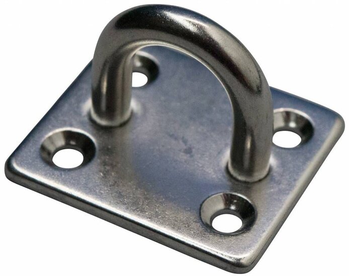 35 x 40 mm 6 mm dik rvs oogplaat - vloeroog -&nbsp;dekoog - montagebeugel - hangoog - bevestigingsbeugel