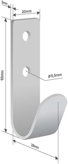 70 x 20 mm verzinkt touwhaak schroefbaar - sjorhaak