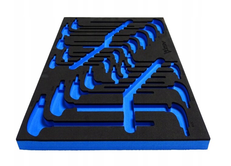 22 delige foam inlay - inbus en torxsleutel inlegstuk - gereedschapswagen inzetstuk - asta