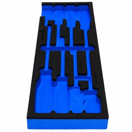 8 delige foam inlay - schroevendraaier inlegstuk - gereedschapswagen inzetstuk - asta
