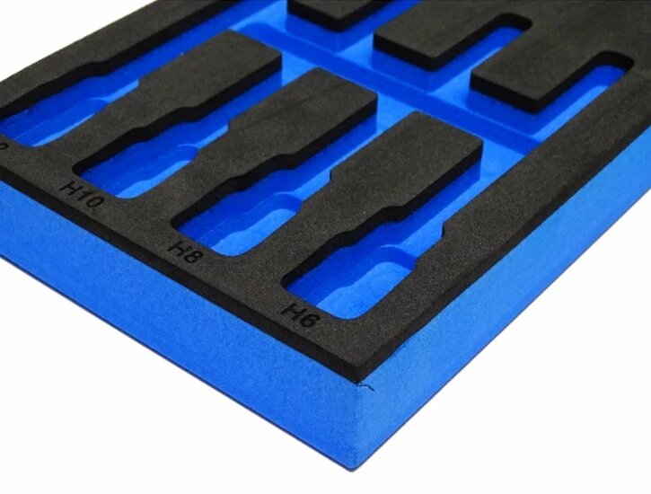 12 delige foam inlay - inbusdoppen inlegstuk - gereedschapswagen inzetstuk - asta