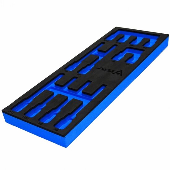12 delige foam inlay - inbusdoppen inlegstuk - gereedschapswagen inzetstuk - asta