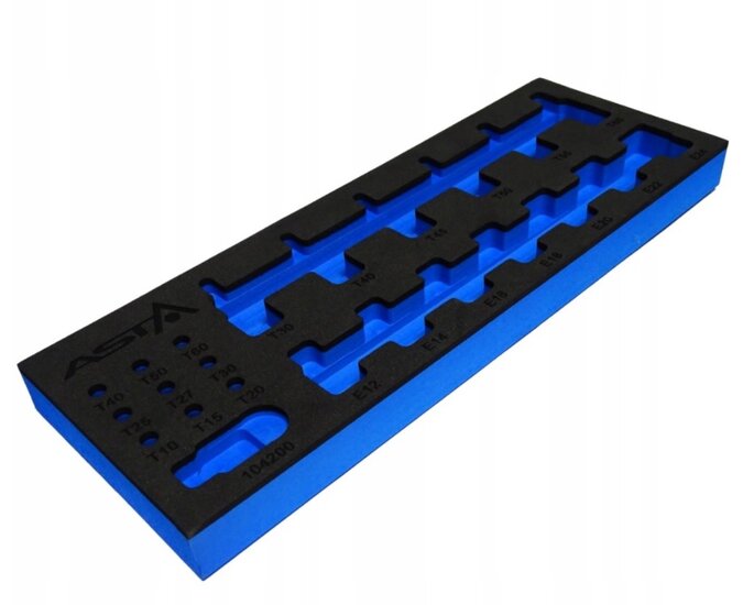 23 delige foam inlay - torxdoppen en toxbitten inlegstuk - gereedschapswagen inzetstuk - asta