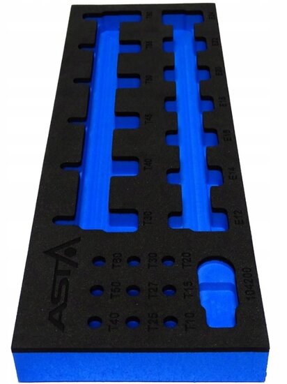 23 delige foam inlay - torxdoppen en toxbitten inlegstuk - gereedschapswagen inzetstuk - asta