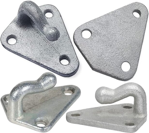 40 x 45 mm &nbsp;gegalvaniseerd metalen driehoek touwhaak - schroefbaar sjorhaak 3 gaten - spanhaak- aanhangerhaak