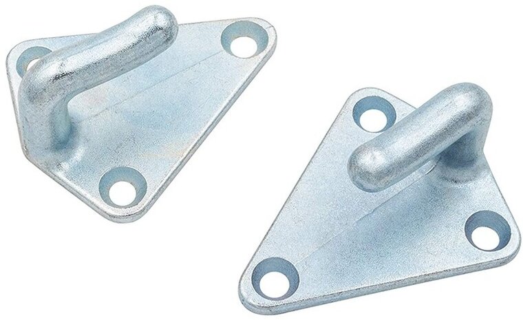 40 x 45 mm &nbsp;gegalvaniseerd metalen driehoek touwhaak - schroefbaar sjorhaak 3 gaten - spanhaak- aanhangerhaak
