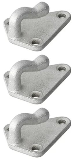 40 x 45 mm &nbsp;gegalvaniseerd metalen driehoek touwhaak - schroefbaar sjorhaak 3 gaten - spanhaak- aanhangerhaak