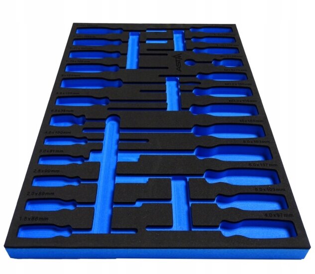 24 delige foam inlay - schroevendraaier inlegstuk - gereedschapswagen inzetstuk - asta