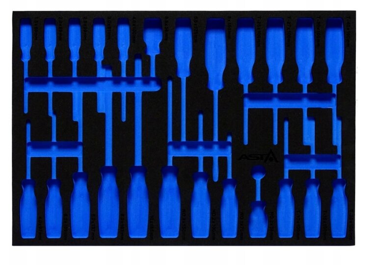 24 delige foam inlay - schroevendraaier inlegstuk - gereedschapswagen inzetstuk - asta