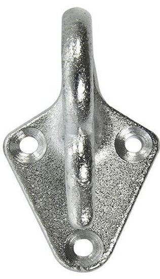 70 x 40 mm gietijzeren touwhaak met oog - bindhaak - bindoog - aanhanger sjoroog - gaaskleed haak