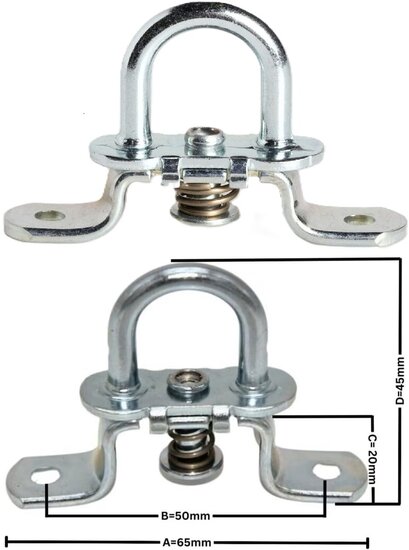 42 x 22mm verzinkt ovale draaibare zeilsluiting -&nbsp;huifsluiting metaal - tourniquet - zeiloog - bindoog - draaiwervel&nbsp;