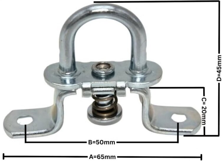 42 x 22mm verzinkt ovale draaibare zeilsluiting -&nbsp;huifsluiting metaal - tourniquet - zeiloog - bindoog - draaiwervel&nbsp;