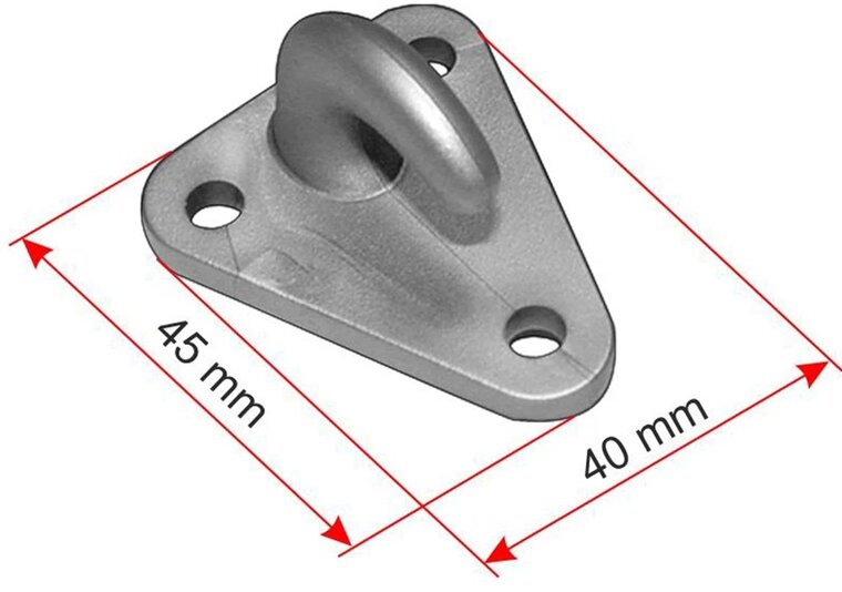 43 x 37 mm grijze kunstof touwhaak - nylon bindhaak - eleastiekhaak - aanhangernet haak - carrosseriehaak - zeilhaak