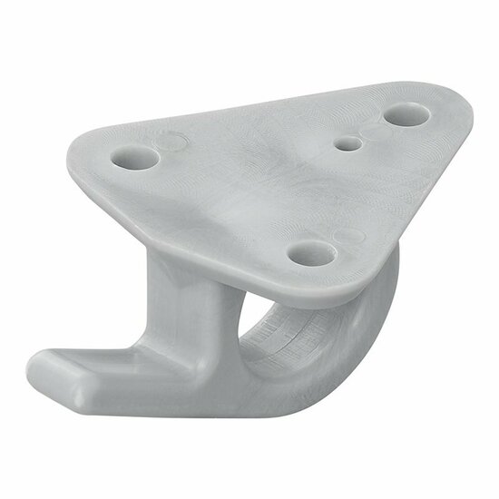 65 x 45 mm nylon - kunstof touwhaak met oog en haak op voetplaat - gaaskleedhaak - bevestigingshaak - montageoog - zeiloog - bi