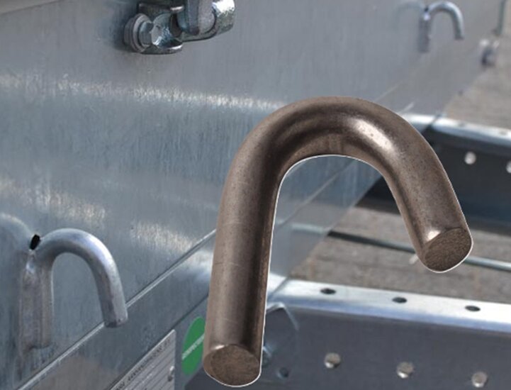 10 mm dik 65 mm lang lasbaar touwhaak&nbsp;- metalen&nbsp;aanhangerhaak - bindhaak - trailerhaak&nbsp; - sjorhaak