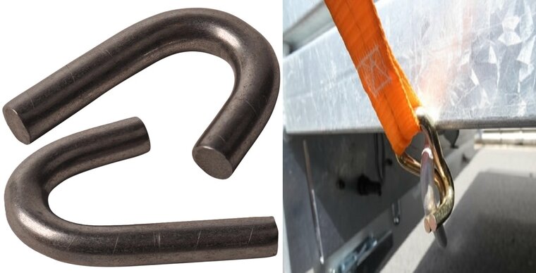 10 mm dik 65 mm lang lasbaar touwhaak&nbsp;- metalen&nbsp;aanhangerhaak - bindhaak - trailerhaak&nbsp; - sjorhaak