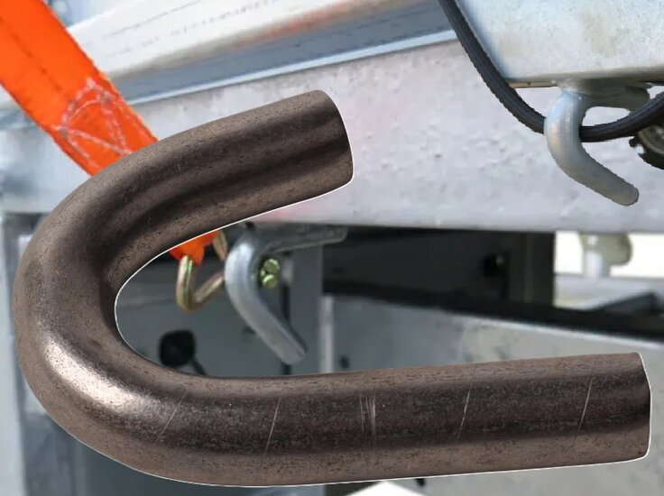 10 mm dik 65 mm lang lasbaar touwhaak&nbsp;- metalen&nbsp;aanhangerhaak - bindhaak - trailerhaak&nbsp; - sjorhaak